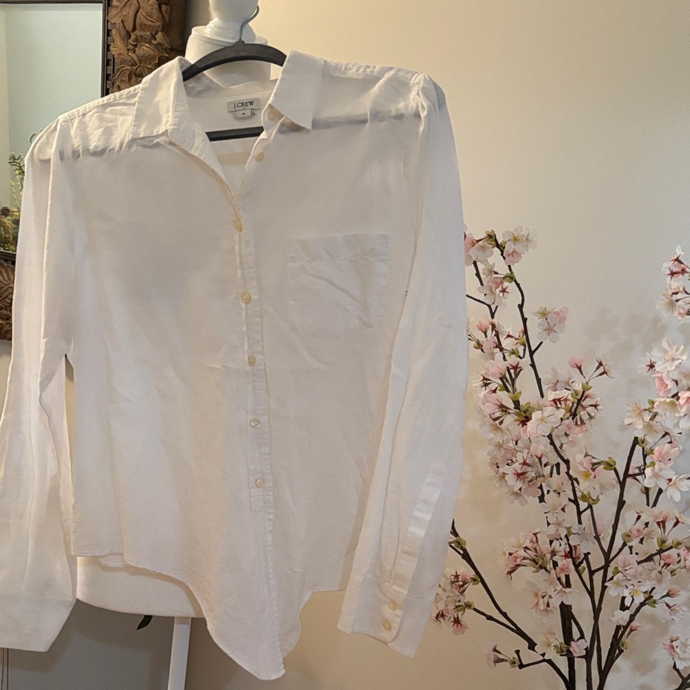 J. Crew Button-Front Shirt with waist tie